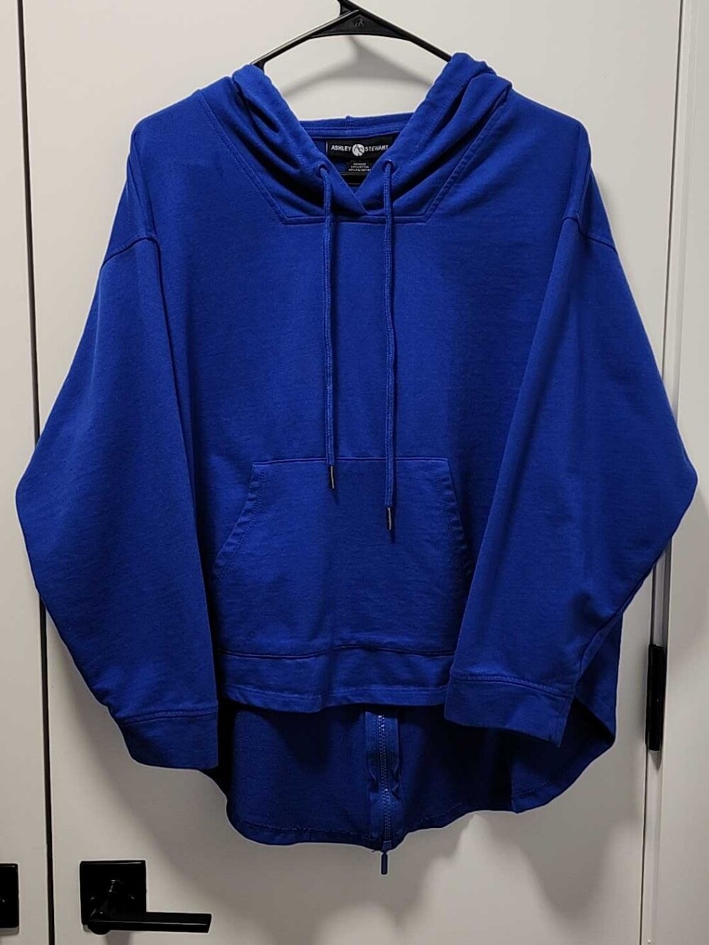 Ashley Stewart Cobalt Blue Hooded Pullover Sweatshirt